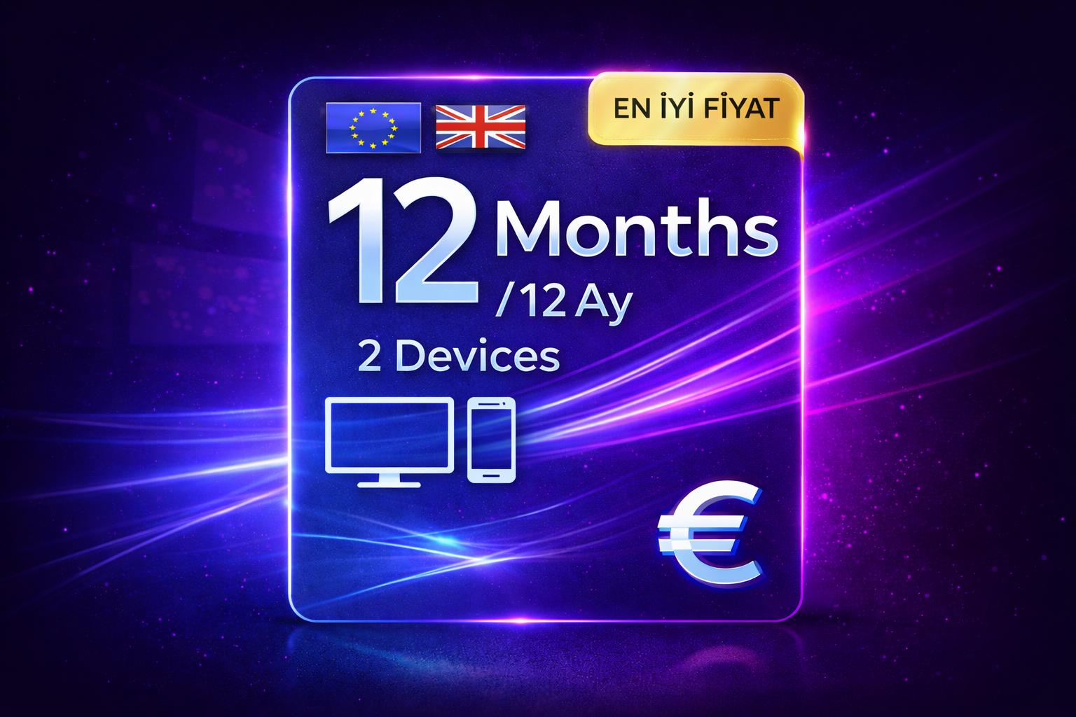 Europe 12 Months 2 Users / 12 Ay 2 Kullanıcı IPTV