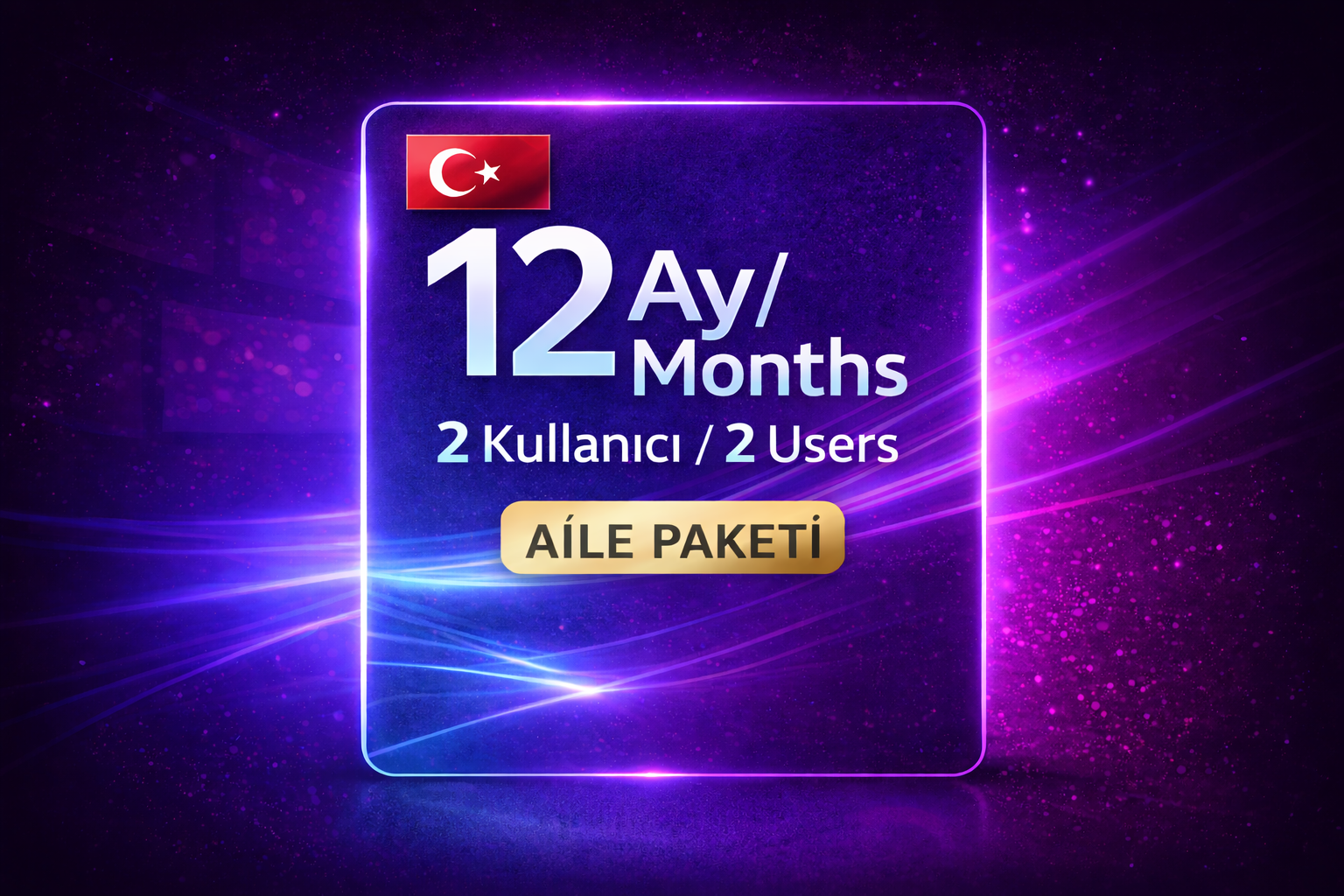 Turkey 12 Months 2 Users / 12 Ay 2 Kullanıcı IPTV